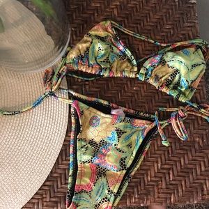 Floral With Gold Bikini